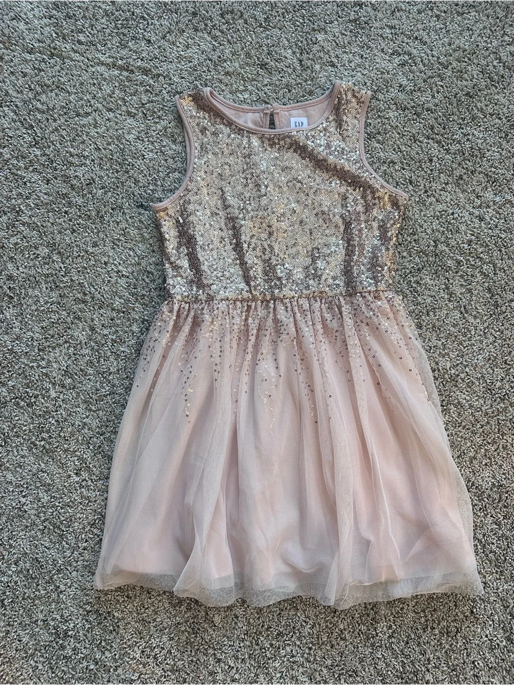 GAP Sparkle Sequin Tulle Dress in Blush